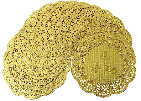BESTonZON 100 tovagliette rotonde in pizzo per cupcake, piccole decorazioni per torte, sottobicchieri in pizzo