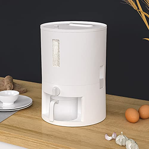 Lilyeriy Reisspender 6/10KG Reisvorratsbehälter für Küche Müslispender mit Messbecher Lebensmittelspender für Getreide Reis Gelben Reis Rote Bohnen (6 KG)