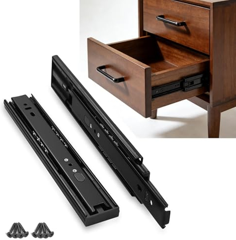 Corredores de cajones de extensión completa, capacidad de carga de 35 kg/par, guías de extensión resistentes para cajones, sistema de rieles, cierre automático, guías telescópicas, guías de cajón