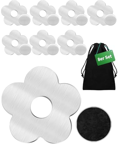 NETONDA 8X Fermatovaglia Pesio per Tovaglie Blocca Ferma Tovaglia da Tavola Estemo Clip in acciaio inox - 56g/pezzo - Clip magnetica per tovaglia - per Outdoor Picnic Party - Fiori