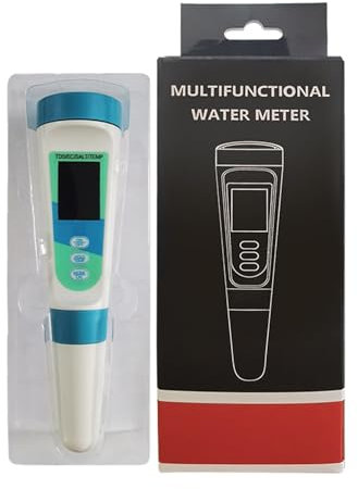 Medidor de salinidad para acuario, probador de sal de la piscina | Kit de prueba de salinidad del medidor de temperatura TDS y EC | 4 en 1 herramienta de prueba multifuncional para piscina, agua de ma