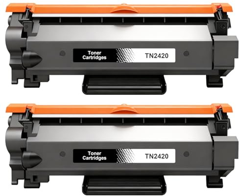 2 X TN2420 TN-2420 Compatibile con TN2410 TN 2410 per Toner Brother MFC L2710DW TN2410 TN 2410 per L2710DW MFC-L2710DN HL-L2350DW DCP-L2530DW HL-L2375DW MFC-L2750DW -L2310 D MFC-L2730DW HL-L2370DN