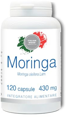 Italian Mood - Moringa Oleifera Lam 120 Capsule, Integratore Alimentare, Supporto Energetico, Vitalità e Benessere Generale e Supportare le Naturali Difese