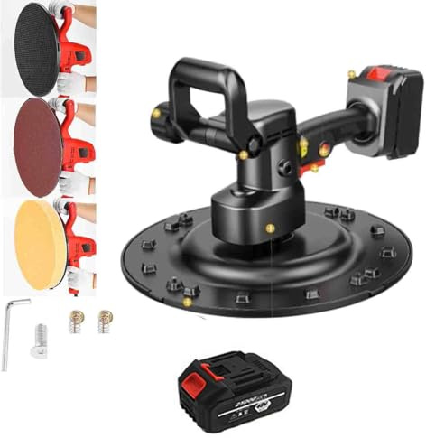 Sladdlös elektrisk Trowel 21V, 6-Speed väggslätningsmaskin med borstlös motor, justerbar handtag för gipspolning och konkrete slipning, perfekt för professionell gipsfinishing och DIY