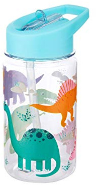 Sass & Belle Drink up Roarsome Dinosaurs Water Bottle - 400ml BPA-Free Reusable Bottle with Straw for Boys & Girls – Leakproof, Lightweight, Fun Prehistoric Design for School, Sports, Picnics & Travel