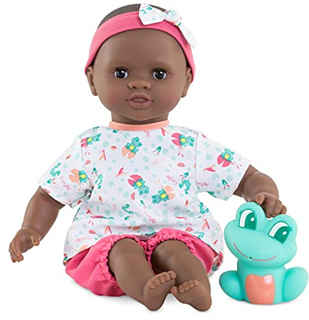 Corolle 9000100520 - Mon Premier Poupon Badebaby Alyzee, Weichkörper-Badepuppe mit Badetier, Schlafaugen, Vanilleduft, abnehmbare Kleider, 30cm, Für Kinder ab 18 Monaten geeignet