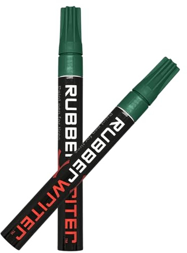 ColorLugs RubberWriter Paint Pen for Car Tires | Oil-Based Marker for Tire Lettering | Waterproof Ink | Fast Drying | Medium Size Tip | Apply at Home | Color: Green | Pack of 2 Pens