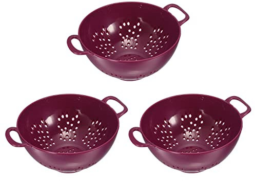 QUARKZMAN 3 Stück Küchenabflusssieb Reissieb Waschen Kunststoff Waschen Gemüse Korb, Reis Waschsieb Waschmaschine Sieb Abtropfkorb Lila