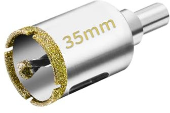 Meccion Sega a Tazza diamantata 35mm con Punta Pilota, Punte Trapano Fresa Diamantate per Piastrelle, Porcellana, Vetro, Marmo, Ceramica