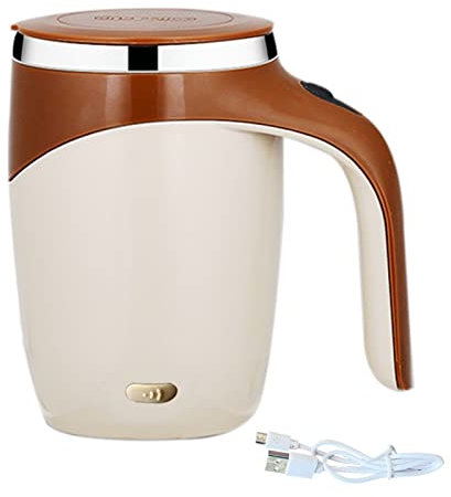 NCONCO Taza de café con agitación automática de 380 ml, taza de café autosumezclable, recargable por USB, taza de café con agitación automática magnética para café, leche, chocolate caliente