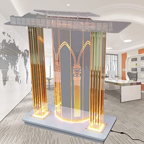 asdchZen Acryl Rednerpult Kanzel Schreibtisch Tragbar Mit Breiter Lesefläche Klarer Podiumsständer Für Kirchen Schulpult,A