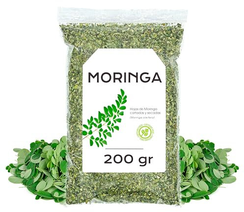 Moringa Feuilles 200 gr - Moringa Tea - Le Moringa - Feuille de Moringa Séchées - Moringa Tisane - Infusion Vrac (200 gr)