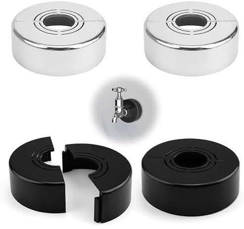LONGHAO 4 pcs Embellecedor Grifo Ducha Collar De Cubierta de Pared de Tubería Rosetón de Grifo de Ducha Plano,3 Tamaños en 1,para Diámetros de 20MM /25MM/33MM,para Decoración de Grifos (#1)
