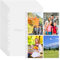 QWORK® 100 Pack A4 Foto Hüllen für 11 Löcher Ringbüchern, 4 Fach Geteilt, Klarsichtfolien für Karten & Foto (Fach 10,5 x 15,2 cm)