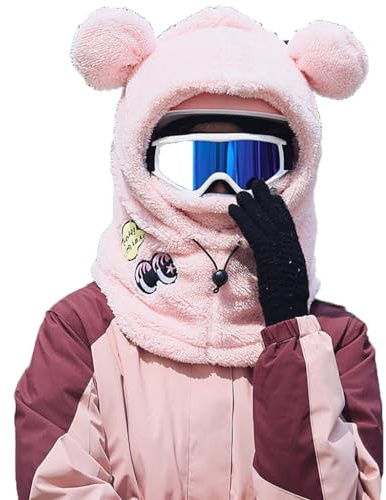 Cool Girls Snow Skihelmet Covers, Fun Winter Outdoor Riding Gifts, Plush Warm Hat Half Helmet Covers for Men Women Bike Skating Cycling (Helmet Not Included)-H