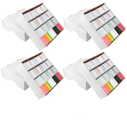 AOBOPLE 4 Rangées Boîte de Rangement de Cartes,Pour 13760+ Boîte de Rangement Pour Cartes à Collectionner Avec 48 Séparateurs Colorés et Rubans,Boîte de Rangement Pour Carte de TCG.