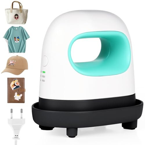 Mini Transferpresse, Apritsce Tragbare Heizpresse Maschine, Hitzepresse mit 3 Heizstufen, Presse Plotter für DIY T-Shirts Hüte Schuhe Taschen