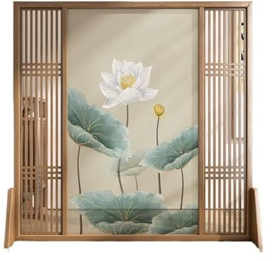 Parascintille Per Camino Schermo divisorio Soggiorno Schermatura d'ingresso Ufficio Sala da tè Ingresso Portico Griglia in legno massello Orchidea Schermo del sedile Parascintille Per Camino Decorativ