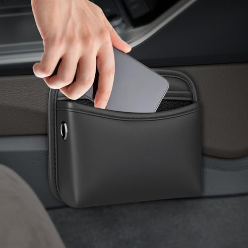 Borsa laterale per auto, in pelle PU, universale, per cellulare, monete, cavi, accessori per porte e console