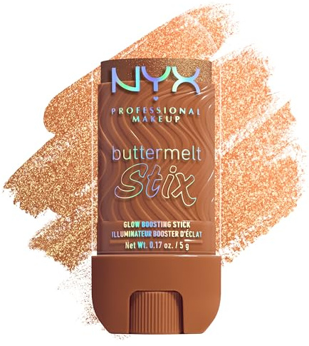 NYX Professional Makeup Buttermelt Stix, Glow Boosting Highlighter Stick mit Sheabutter & butterweicher Textur für natürlichen Glazed-Glow, wischfest & bis 8h Halt, Farbe: 11 Melt You Later