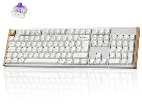 Keychron K10 HE Teclado Gaming Inalámbrico, ISO-ES 100%, Interruptores Magnéticos de Efecto Hall, 2,4 GHz/Bluetooth 5.2, Teclado Programable Compatible con Mac y Windows, Edición Especial - Blanco