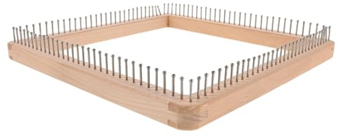 Toyvian Telar de Madera Cuadrado 30X30 CM para Tejer Gorros Bufandas y Mantas Tabla de Tejer DIY para Principiantes y Adultos Herramienta Manual para Proyectos de Crochet y Tejidos