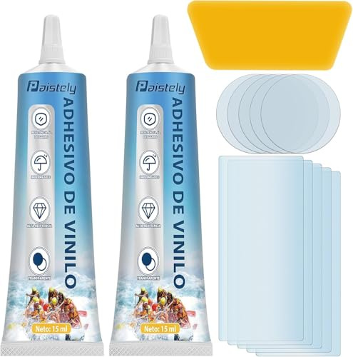 Paistely Parche Piscina, Sal, Agua Caliente y Resistente a los Rayos UV Liner Piscina, Kit Reparación Piscina Repara una Variedad de inflables, incluidos Piscinas de SPA inflables (15ml*2)