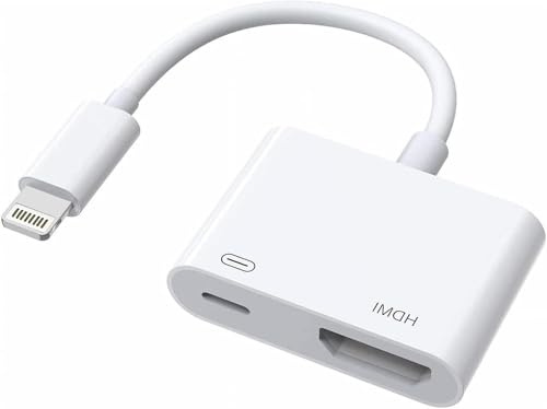Lightning to HDMI Adapter for iPhone to TV,[Apple MFi Certified] 1080P Lightning Digital AV Adaptor DVI HDTV Connector Cable Adapter for iPhone 14 13 12 11 XS XR X 8 to HD TV Projector Monitor