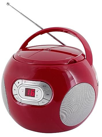 Soundmaster SCD2120RO - Boombox Radio CD, Couleur Rouge