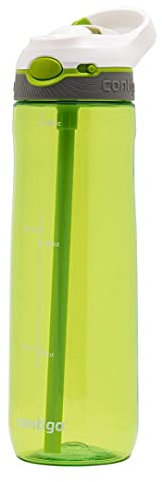 Contigo Ashland Autospout Water Bottle with Flip Straw, Large BPA Free Drinking Bottle, Sports Flask, Leakproof Gym Bottle, Ideal for Sports, Bike, Running, Hiking, 720 ml, Citron
