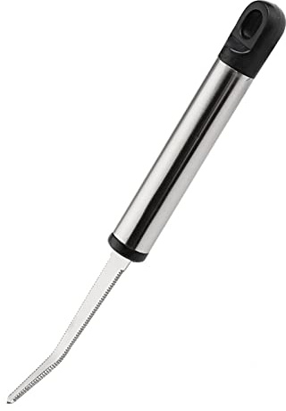 GOODFEER Grapefruit Fruit Knife, Stainless Steel Curved Serrated Utility with Long Handle Kitchen Peeler