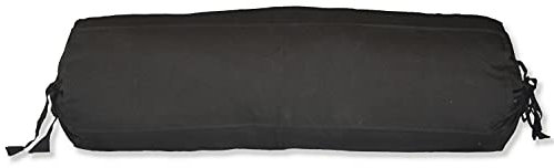 Nackenrollen-Kissenbezug, 100 % Baumwolle, abnehmbarer, schwarzer Bezug mit Kordelzug an beiden Enden, 15,2 cm Durchmesser (nur schwarzer Bezug, 15,2 x 40,6 cm)