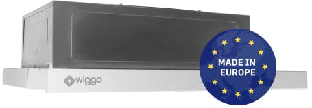 Wiggo Dunstabzugshaube 60cm WE-632R weiß I Flachschirmhaube für Abluft oder Umluft Dunstabzug 300m³/h mit LED-Beleuchtung I Einbau-Dunstabzugshaube inkl. Fettfilter & 2× Kohlefilter