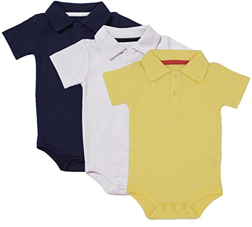 amropi Bébé Garçons Body Lot de 3 Bodies à Manches Courtes Coton D'été Combinaison pour 0-24 Mois