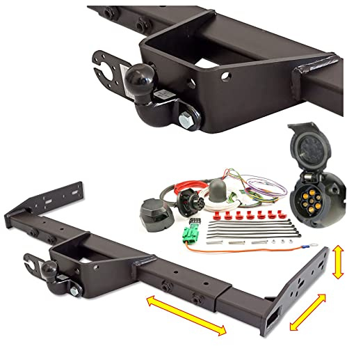Attelage de remorque universel variable - pour campeur, camping-car, caravane, tombereau, un camione, voiture de livraison (avec kit électrique 7 broches)