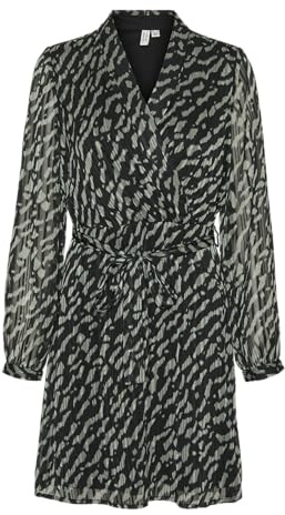 VERO MODA Vmrie L/S Abk Wrap Dress WVN Btq GA Robe Portefeuille, Vert baume, M Femme
