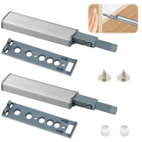 2 Pièces Push to Open Poussoir Porte Placard, Poussoir Porte Placard Push Open Porte, Fermeture Push Open Amortisseur Porte, Push to Open pour La Porte de L'armoire, Tiroir, Meuble et Placard