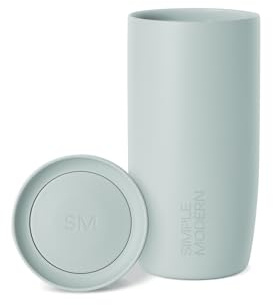 Simple Modern Travel Coffee Mug Tumbler with 360° Lid | Ceramic-Lined Insulated Stainless Steel Cold Brew Iced Coffee Cup | Gifts for Women Men Her Him | Voyager Signature | 16oz | Sea Glass Sage