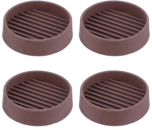 2x2 Furniture Caster Cups Round Rubber Furniture Pads, Non Slip Gripper Furniture Feet Anti Skid Furniture Coasters Bed Stopper Floor Legs Protectors Table Chair Stoppers(Brown)