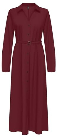 ONLY Onlnova Life Elite L/S Renna Robe Longue pour Femme, Bordeaux, M