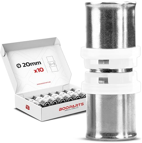BOOPARTS – 10 Pièces – Manchon Égal à Sertir Ø20 (20–20 mm) | Accouplement Multicouche Contour TH | Raccord Plomberie Chauffage Étanche pour Eau Chaude et Sanitaire