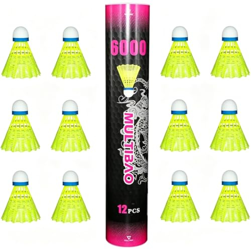 Multibao 12PCS Nylon Badminton Shuttlecocks Durable Windproof & High-Speed 77-79 For Indoor Outdoor Sports Activities Game Practice