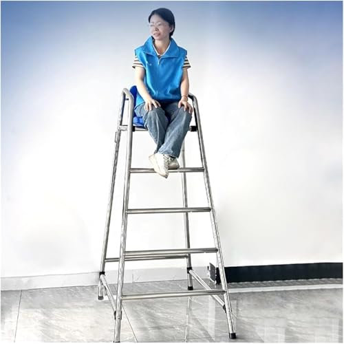 Taburete alto Escalera para Piscina Acero Silla alta de piscina para socorrista, 4ft 5ft 6ft Silla de Observación Salvavidas de Acero Inoxidable para Lago/Deck/Patio/Parque Acuático(180cm/70.8in/5.9ft