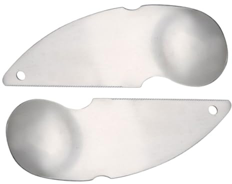 Toyvian Pelador de Kiwis y Aguacate de Acero Inoxidable Cuchara para Kiwi Doble Función para Pelar y Extraer Pulpa Set de 2 Utensilios de Cocina Prácticos para Frutas