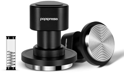 Popspresso 53.3mm Espresso Tamper, Impact Design Coffee Tamper with Sound Feedback, 3 Spring Loaded Coffee Tamper with Interchangeable 15lb/30lb Springs, Calibrated Tamper for 54mm Portafilter