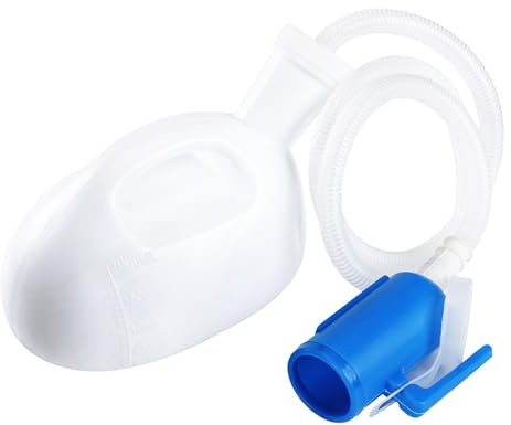 Urinals for Men, ONEDONE Portable Urinal for Men 68 OZ Urine Bottle Pee Bottle Spill Proof for Camping Travel Hospital Home Bedside Emergency Cuttable Long Hose with Lid(White)