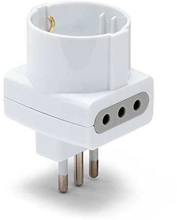 VELAMP ADAPT-3-10S Adattatore triplo 1 presa Schuko 10/16A + 2 prese 10A. Spina 10A, 1 unità