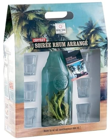 TotalCadeau Boîte à Carafe avec mélange pour Rhum arrangé et 6 Verres à Shot