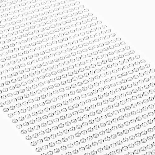 Movoja Silberne Strasssteine - runde Glitzersteine 1200 Stück 3 mm selbstklebend zum Verzieren und Basteln | Schmucksteine zum aufkleben | Steinchen Dekosteine Bastelsteine Silber