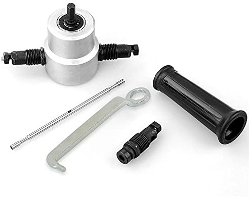 Double Head Blech Nibbler Cutter mit Metallbox Bohrer Befestigung Blechschneider